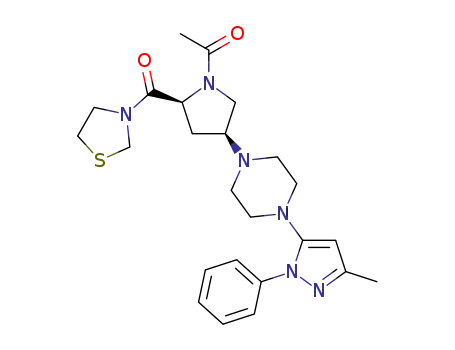 1-1(2S,4S)-4-(4-(3-methyl-1-phenyl-1H-pyrazol-5-yl)piperazin-1-yl)-2-(1,3-thiazolidin-3-ylcarbonyl)pyrrolidin-1-yl ethanone