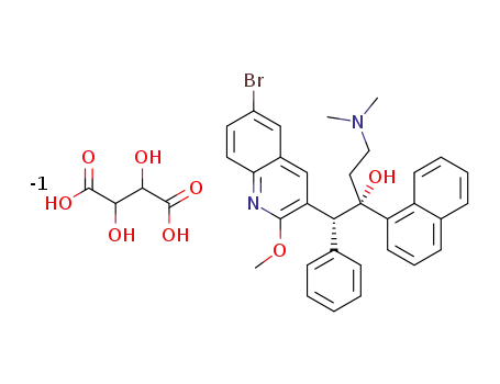 (1R,2S)-1-(6-bromo-2-methoxy-3-quinolyl)-4-dimethylamino-2-(1-naphthyl)-1-phenylbutan-2-ol tartrate