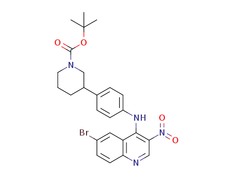 3-(4-((6-bromo-3-nitroquinolin-4-yl)amino)phenyl)piperidine-1-carboxylic acid tert-butyl ester
