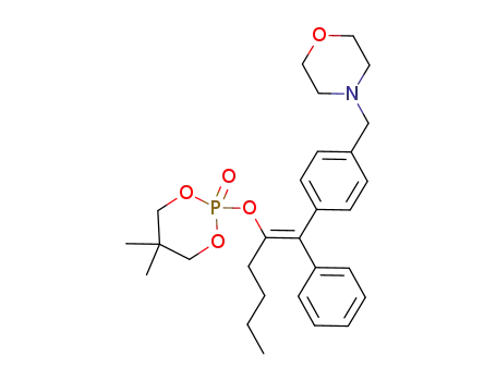 (Z)-2-(1-phenyl-1-(4-(1-morpholinomethyl)phenyl)hexen-2-yloxy)-5,5-dimethyldioxaphosphorane