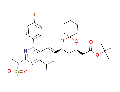 tert-butyl 2-((2R,4S)-4-((E)-2-(4-(4-fluorophenyl)-6-isopropyl-2-(N-methylmethylsulfonamido)pyrimidin-5-yl)vinyl)-1,5-dioxaspiro[5.5]undecan-2-yl)acetate
