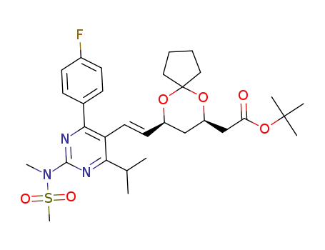 tert-butyl 2-((7R,9S)-9-((E)-2-(4-(4-fluorophenyl)-6-isopropyl-2-(N-methylmethylsulfonamido)pyrimidin-5-yl)vinyl)-6,10-dioxaspiro[4.5]decan-7-yl)acetate