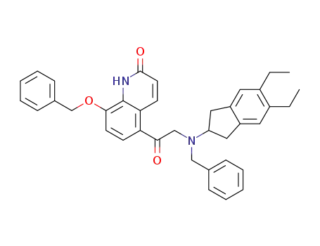 5-{2-[N-benzyl(5,6-diethyl-2,3-dihydro-1H-indan-2-yl)amino]acetyl}-8-(benzyloxy)-1H-quinolin-2-one