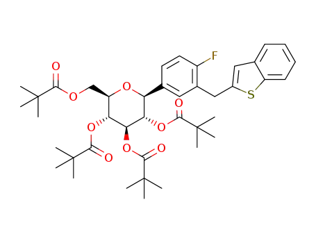(1S)-1,5-anhydro-1-{3-[(1-benzothiophen-2-yl)methyl]-4-fluorophenyl}-2,3,4,6-tetra-O-pivaloyl-D-glucitol