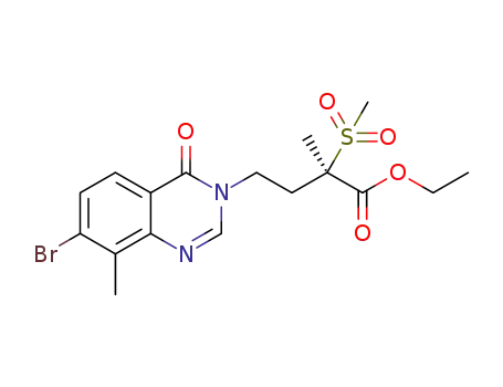 (R)-ethyl 4-(7-bromo-8-methyl-4-oxoquinazolin-3(4H)-yl)-2-methyl-2-(methylsulfonyl)butanoate