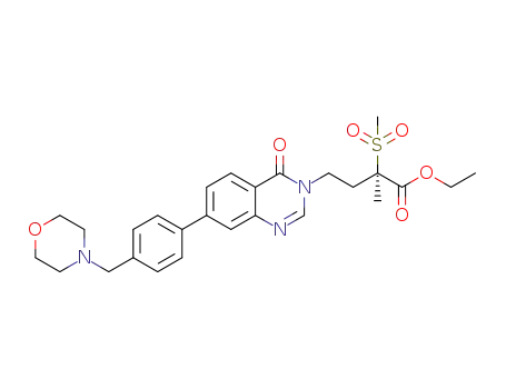 (R)-ethyl 2-methyl-2-(methylsulfonyl)-4-(7-(4-(morpholinomethyl)phenyl)-4-oxoquinazolin-3(4H)-yl)butanoate