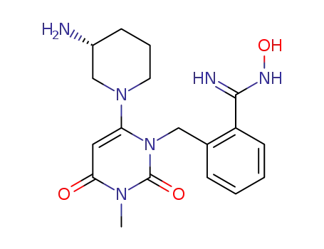 2-[[6-[(3R)-3-amino-1-piperidinyl]-3,4-dihydro-3-methyl-2,4-dioxo-1(2H)-pyrimidinyl]Methyl]-N-hydroxyamidinobenzene