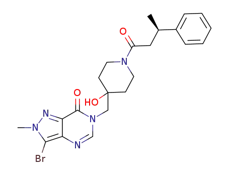 (R)-3-bromo-6-((4-hydroxy-1-(3-phenylbutanoyl)piperidin-4-yl)methyl)-2-methyl-2,6-dihydro-7H-pyrazolo[4,3-d]pyrimidin-7-one