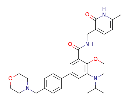 4-isopropyl-6-(4-morpholin-4-ylmethylphenyl)-3,4-dihydro-2H-benzo[1,4]oxazine-8-carboxylic acid (4,6-dimethyl-2-oxo-1,2-dihydropyridin-3-ylmethyl)amide