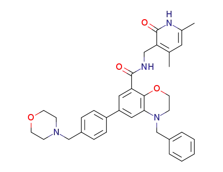4-benzyl-6-(4-morpholin-4-ylmethylphenyl)-3,4-dihydro-2H-benzo[1,4]oxazine-8-carboxylic acid (4,6-dimethyl-2-oxo-1,2-dihydropyridin-3-ylmethyl)amide