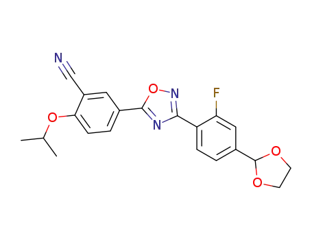 5-(3-(4-(1,3-dioxolan-2-yl)-2-fluorophenyl)-1,2,4-oxadiazol-5-yl)-2-isopropoxybenzonitrile