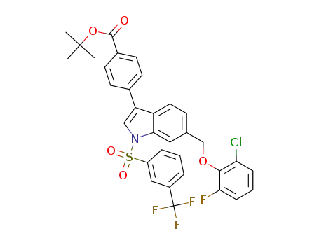 tert-butyl 4-(6-((2-chloro-6-fluorophenoxy)methyl)-1-((3-(trifluoromethyl)phenyl)sulfonyl)-1H-indol-3-yl)benzoate