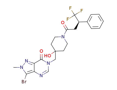 (R)-3-bromo-6-((4-hydroxy-1-(4,4,4-trifluoro-3-phenylbutanoyl)piperidin-4-yl)methyl)-2-methyl-2H-pyrazolo[4,3-d]pyrimidin-7(6H)-one
