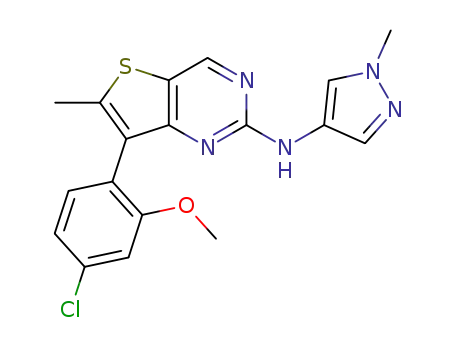 N-[7-(4-chloro-2-methoxyphenyl)-6-methylthieno[3,2-d]pyrimidinyl-2-yl]-1-methyl-1H-pyrazol-4-amine