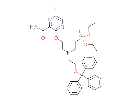 diethyl 3-(2-((3-carbamoyl-5-fluoropyrazin-2-yl)oxy)ethyl)-5-trityloxy-3-azapentanephosphonate