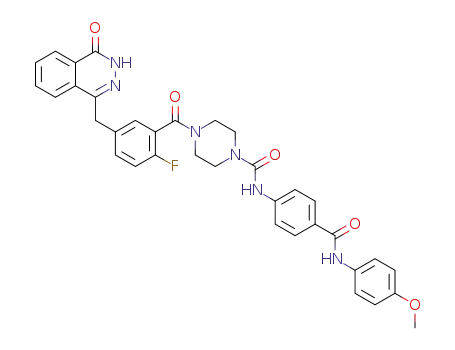 4-(2-fluoro-5-((4-oxo-3,4-dihydrophthalazin-1-yl)methyl)benzoyl)-N-(4-((4-methoxyphenyl)carbamoyl)phenyl)piperazine-1-carboxamide