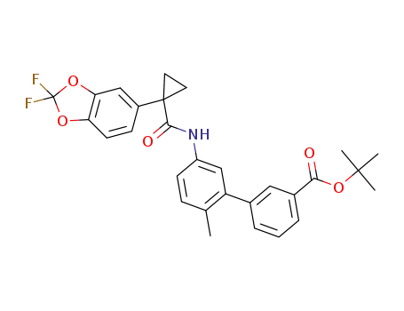 tert-butyl 5'-(1-(2,2-difluorobenzo[d][1,3]dioxol-5-yl)cyclopropane-1-carboxamido)-2'-methyl-[1,1'-biphenyl]-3-carboxylate