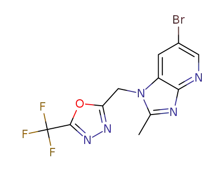 2-((6-bromo-2-methyl-1H-imidazo[4,5-b]pyridin-1-yl)methyl)-5-(trifluoromethyl)-1,3,4-oxadiazole