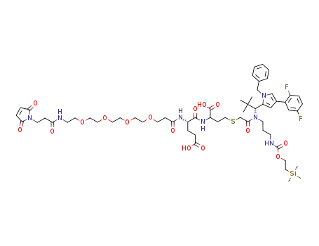 R/S-(N-[19-(2,5-dioxo-2,5-dihydro-1H-pyrrol-1-yl)-17-oxo-4,7,10,13-tetraoxa-16-azanonadecan-1-oyl]-L-alpha-glutamyl-S-(11-{(1R)-1-[1-benzyl-4-(2,5-difluorophenyl)-1H-pyrrol-2-yl]-2,2-dimethylpropyl}-2,2-dimethyl-6,12-dioxo-5-oxa-7,11-diaza-2-silatridecan-13-yl))homocysteine