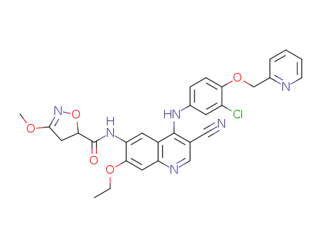 N-(4-((3-chloro-4-(pyridin-2-ylmethoxy)phenyl)amino)-3-cyano-7-ethoxyquinolin-6-yl)-3-methoxy-4,5-dihydroisoxazole-5-carboxamide