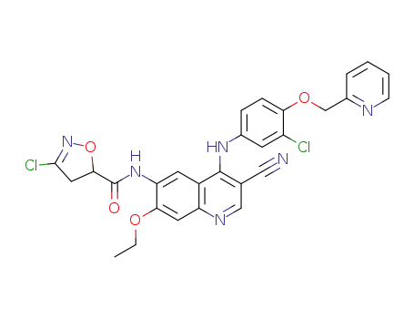 3-chloro-N-(4-((3-chloro-4-(pyridin-2-ylmethoxy)phenyl)amino)-3-cyano-7-ethoxyquinolin-6-yl)-4,5-dihydroisoxazole-5-carboxamide