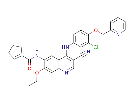 N-(4-((3-chloro-4-(pyridin-2-ylmethoxy)phenyl)amino)-3-cyano-7-ethoxyquinolin-6-yl)cyclopent-1-ene-1-carboxamide