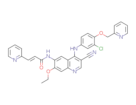 (E)-N-(4-((3-chloro-4-(pyridin-2-ylmethoxy)phenyl)amino)-3-cyano-7-ethoxyquinolin-6-yl)-3-(pyridin-2-yl)acrylamide