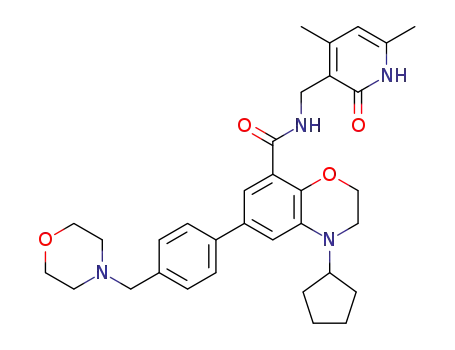 4-cyclopentyl-6-(4-morpholin-4-ylmethylphenyl)-3,4-dihydro-2H-benzo[1,4]oxazine-8-carboxylic acid (4,6-dimethyl-2-oxo-1,2-dihydropyridin-3-ylmethyl)amide