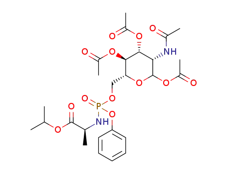 (3S,4R,5S,6R)-3-acetamido-6-((((((S)-1-isopropoxy-1-oxopropan-2-yl)amino)(phenoxy)phosphoryl)oxy)methyl)tetrahydro-2H-pyran-2,4,5-triyl triacetate
