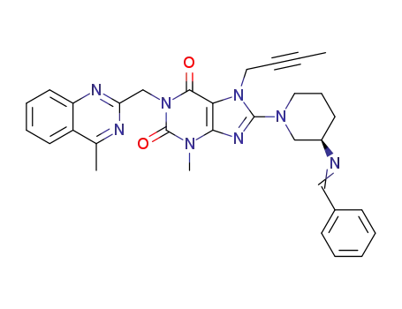 (R)-8-(3-(benzylideneamino)piperidin-1-yl)-7-(but-2-yn-1-yl)-3-methyl-1-((4-methylquinazolin-2-yl)methyl)-3,7-dihydro-1H-purine-2,6-dione
