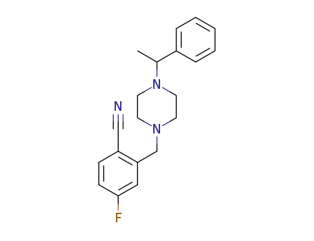 4-fluoro-2-((4-(1-phenylethyl)piperazin-1-yl)methyl)benzonitrile