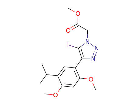 methyl 2-(5-iodo-4-(5-isopropyl-2,4-dimethoxyphenyl)-1H-1,2,3-triazol-1-yl)acetate