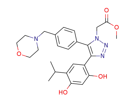 methyl 2-(4-(2,4-dihydroxy-5-isopropylphenyl)-5-(4-(morpholinomethyl)phenyl)-1H-1,2,3-triazol-1-yl)acetate