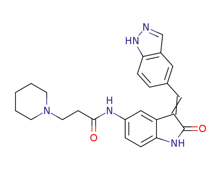 N-(3-((1H-indazol-5-yl)methylene)-2-oxoindolin-5-yl)-3-(piperidin-1-yl)propanamide