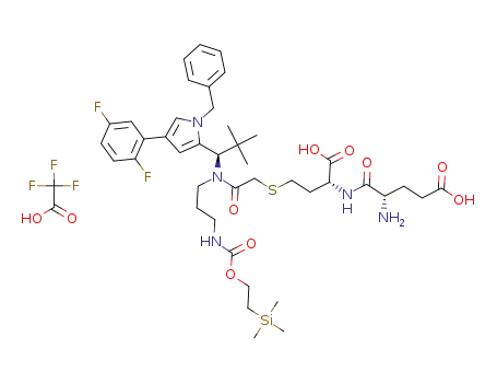 L-alpha-glutamyl-S-(11-{(1R)-1-[1-benzyl-4-(2,5-difluorophenyl)-1H-pyrrol-2-yl]-2,2-dimethylpropyl}-2,2-dimethyl-6,12-dioxo-5-oxa-7,11-diaza-2-silatridecan-13-yl)homocysteine trifluoroacetic acid