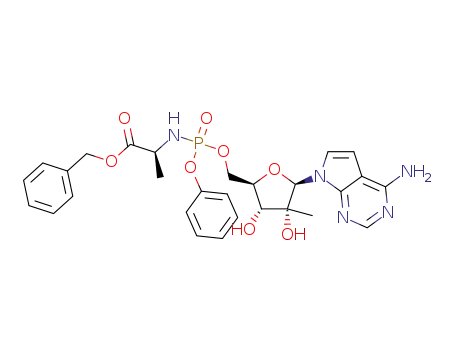 7-deaza-2'-C-methyladenosine 5'-O-[phenyl-(benzyloxy-L-alaninyl)]phosphate