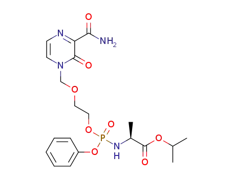 isopropyl ((2-((3-carbamoyl-2-oxopyrazin-1(2H)-yl)methoxy)ethoxy)(phenoxy)phosphoryl)-L-alaninate