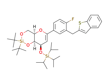 1-(3-(benzo[b]thiophen-2-methyl)-4-fluorophenyl)-3-O-triisopropylsilyl-4,6-O-di-tert-butylsilylene-D-glucal