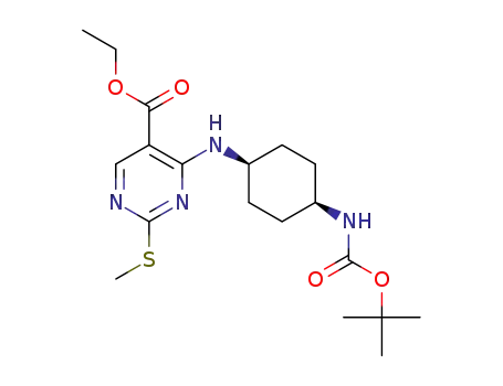 ethyl 4-(((1S,4S)-4-((tert-butoxycarbonyl)amino)cyclohexyl)amino)-2-(methylthio)pyrimidine-5-carboxylate