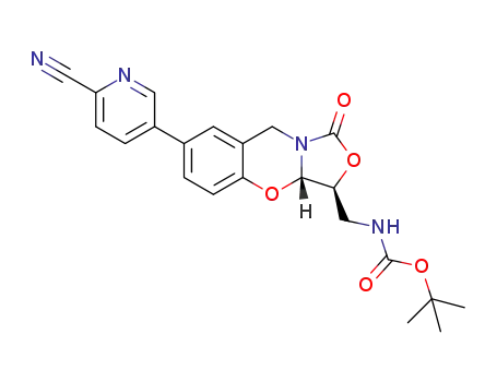 tert-butyl (((3S,3aS)-7-(6-cyanopyridin-3-yl)-1-oxo-3,3a-dihydro-1H,9H-benzo[e]oxazolo[4,3-b][1,3]oxazin-3-yl)methyl)carbamate