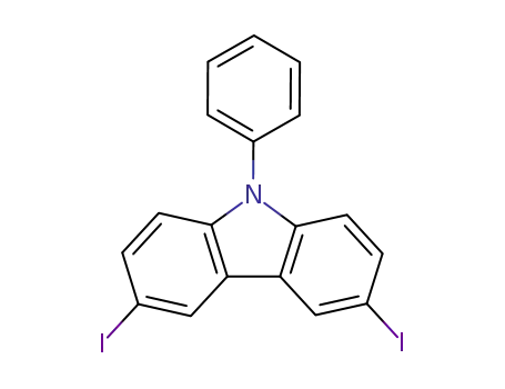 Molecular Structure of 57103-21-6 (3,6-Diiodo-9-phenyl-9H-carbazole)