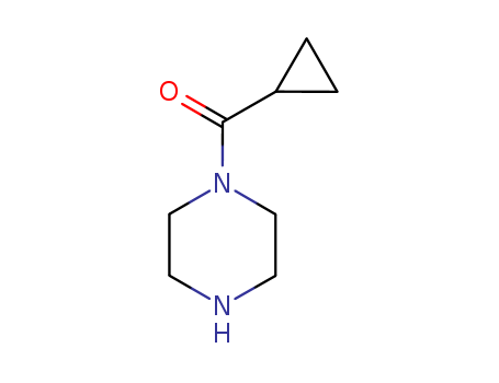59878-57-8,1-(CYCLOPROPANECARBONYL)PIPERAZINE  97,Piperazine,1-(cyclopropylcarbonyl)- (9CI);1-Cyclopropanoylpiperazine;1-Cyclopropylcarbonylpiperazine;Cyclopropyl(piperazin-1-yl)methanone;N-(Cyclopropylcarbonyl)piperazine;Methanone, cyclopropyl-1-piperazinyl-;