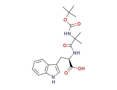 Molecular Structure of 159634-94-3 (D-Tryptophan, N-[N-[(1,1-dimethylethoxy)carbonyl]-2-methylalanyl]-)