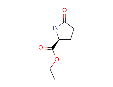 7149-65-7,Ethyl L-pyroglutamate,Proline,5-oxo-, ethyl ester, L- (7CI,8CI); (S)-(+)-Ethyl 2-pyrrolidone-5-carboxylate;Ethyl (2S)-5-oxopyrrolidine-2-carboxylate; Ethyl (S)-pyroglutamate; EthylL-2-oxo-5-pyrrolidinecarboxylate; Ethyl L-2-pyrrolidone-5-carboxylate; EthylL-pyroglutamate; Ethyl pyroglutamate; L-2-Ethoxycarbonyl-5-pyrrolidone;L-Pyroglutamic acid ethyl ester; NSC 166529; NSC 72279; Pyroglutamic acid ethylester