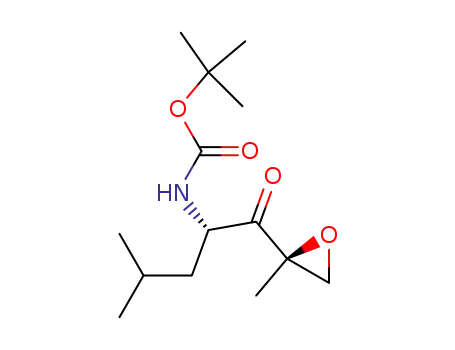 Molecular Structure of 247068-82-2 (CarbaMic acid, N-[(1S)-3-Methyl-1-[[(2R)-2-Methyl-2-oxiranyl]carbonyl]butyl]-, 1,1-diMethylethyl ester)