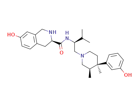(3R)-7-hydroxy-N-[(1S)-1-{[(3R,4R)-4-(3-hydroxyphenyl)-3,4-dimethyl-1-piperidinyl]methyl}-2-methylpropyl]-1,2,3,4-tetrahydro-3-isoquinolinecarboxamide
