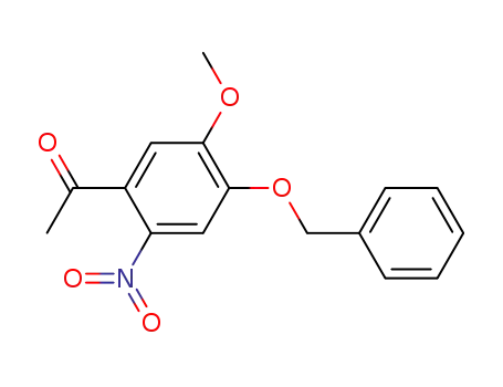 Molecular Structure of 75665-88-2 (Ethanone, 1-[5-methoxy-2-nitro-4-(phenylmethoxy)phenyl]-)