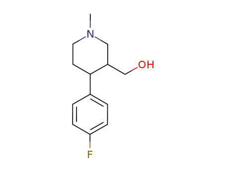 Molecular Structure of 318279-38-8 ((+/-)-TRANS-4-(FLUOROPHENYL)-3-HYDROXYMETHYL-1-METHYLPIPERIDINE)
