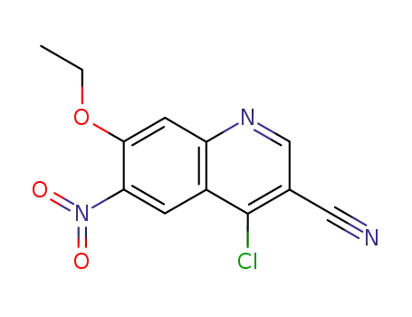 Molecular Structure of 214476-09-2 (4-Chloro-3-cyano-7-ethoxy-6-nitroquinoline)