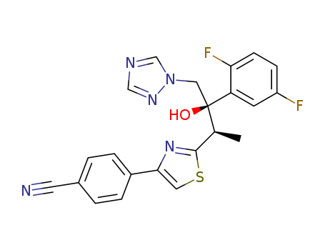 241479-67-4,Isavuconazole,4-[2-[(1R,2R)-2-(2,5-Difluorophenyl)-2-hydroxy-1-methyl-3-(1H-1,2,4-triazol-1-yl)propyl]-4-thiazolyl]benzonitrile;Benzonitrile, 4-[2-[(1R,2R)-2-(2,5-difluorophenyl)-2-hydroxy-1-methyl-3-(1H-1,2,4-triazol-1-yl)propyl]-4-thiazolyl]-;